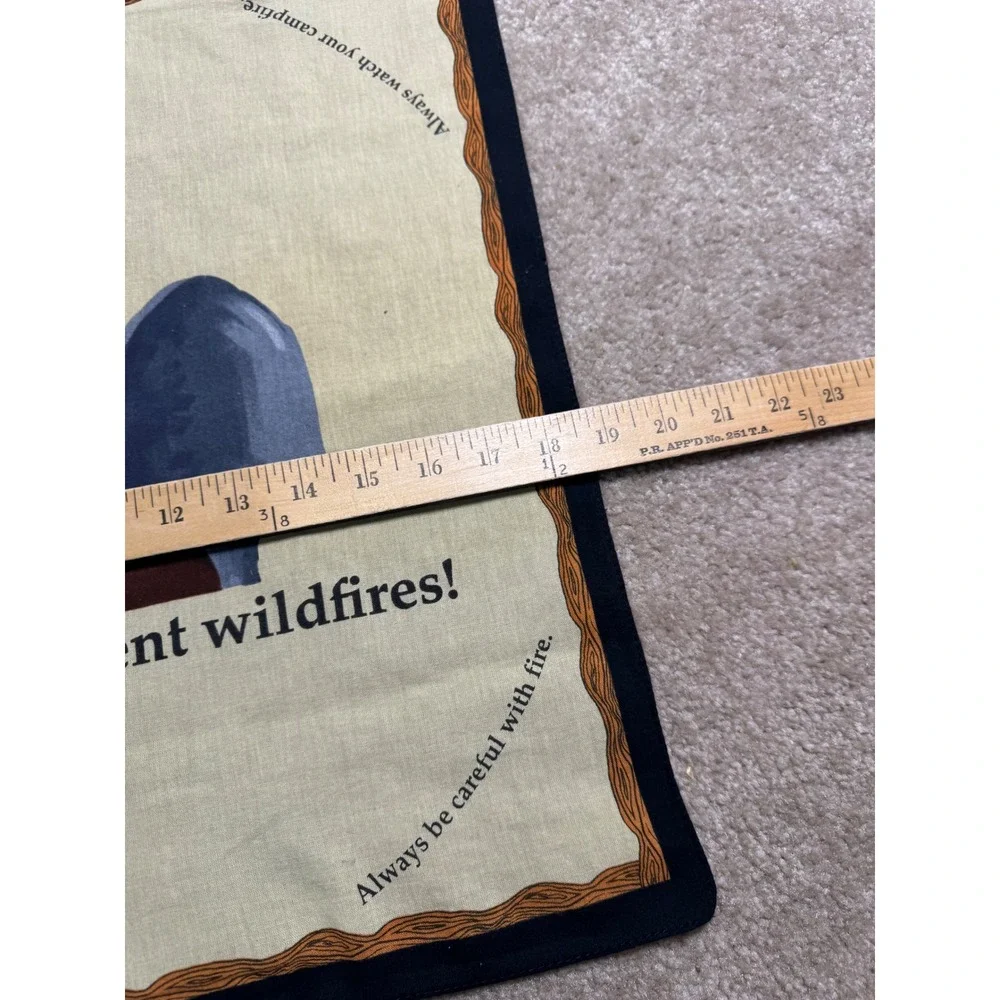 Smokey Bear Bandana Unisex OS Tan Excellent Vintage Only You Prevent Wildfires